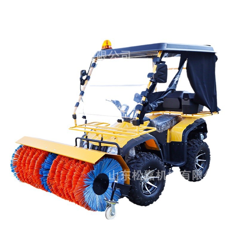 Minibarredor de nieve de empuje manual multifuncional máquina de nieve de gasolina de engranajes completos máquina de nieve de carreteras tipo cepillo rodante