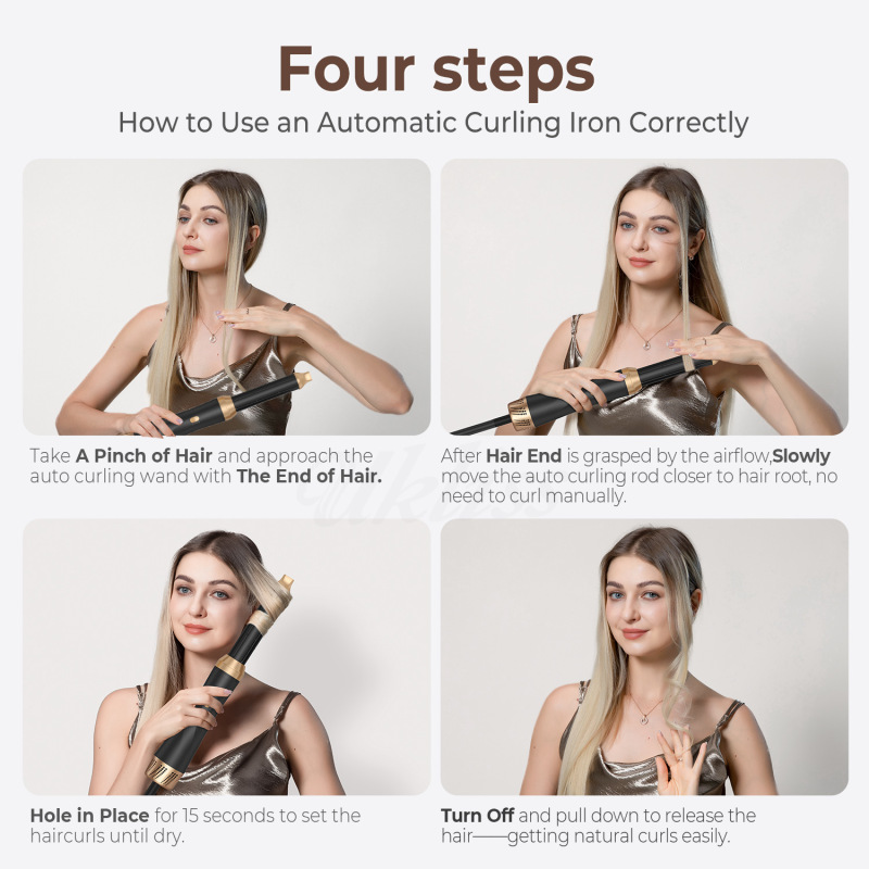 Amazon ベストセラー ヘアドライヤー 自動ヘアアイロン ストレートヘアアイロン 多機能ヘアドライヤー 5 イン 1 熱風コーム セット|undefined