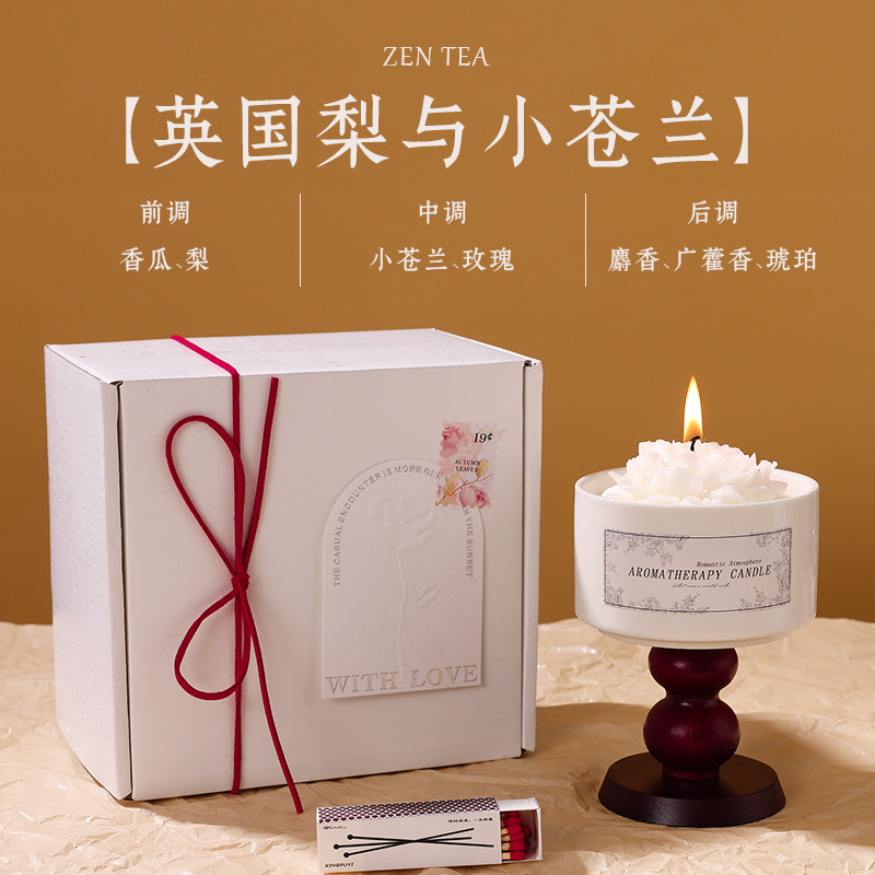 七夕情人节浪漫山茶花香薰蜡烛送女生日礼物高级感香氛摆件伴手礼|undefined
