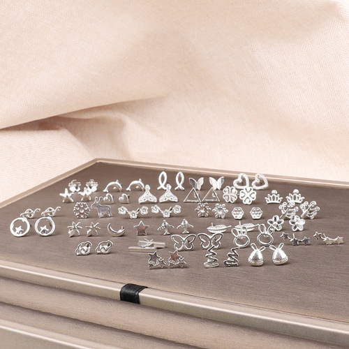 Korean 925 silver needle ins simple personalized earrings women's exquisite earrings earrings temperament love butterfly niche jewelry