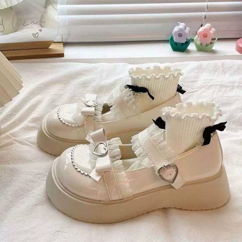 Милые туфли Лолиты в японском стиле, оригинальные женские туфли Лолиты с большим носком, популярные маленькие кожаные туфли Мэри Джейн для женщин, универсальные туфли JK на толстой подошве