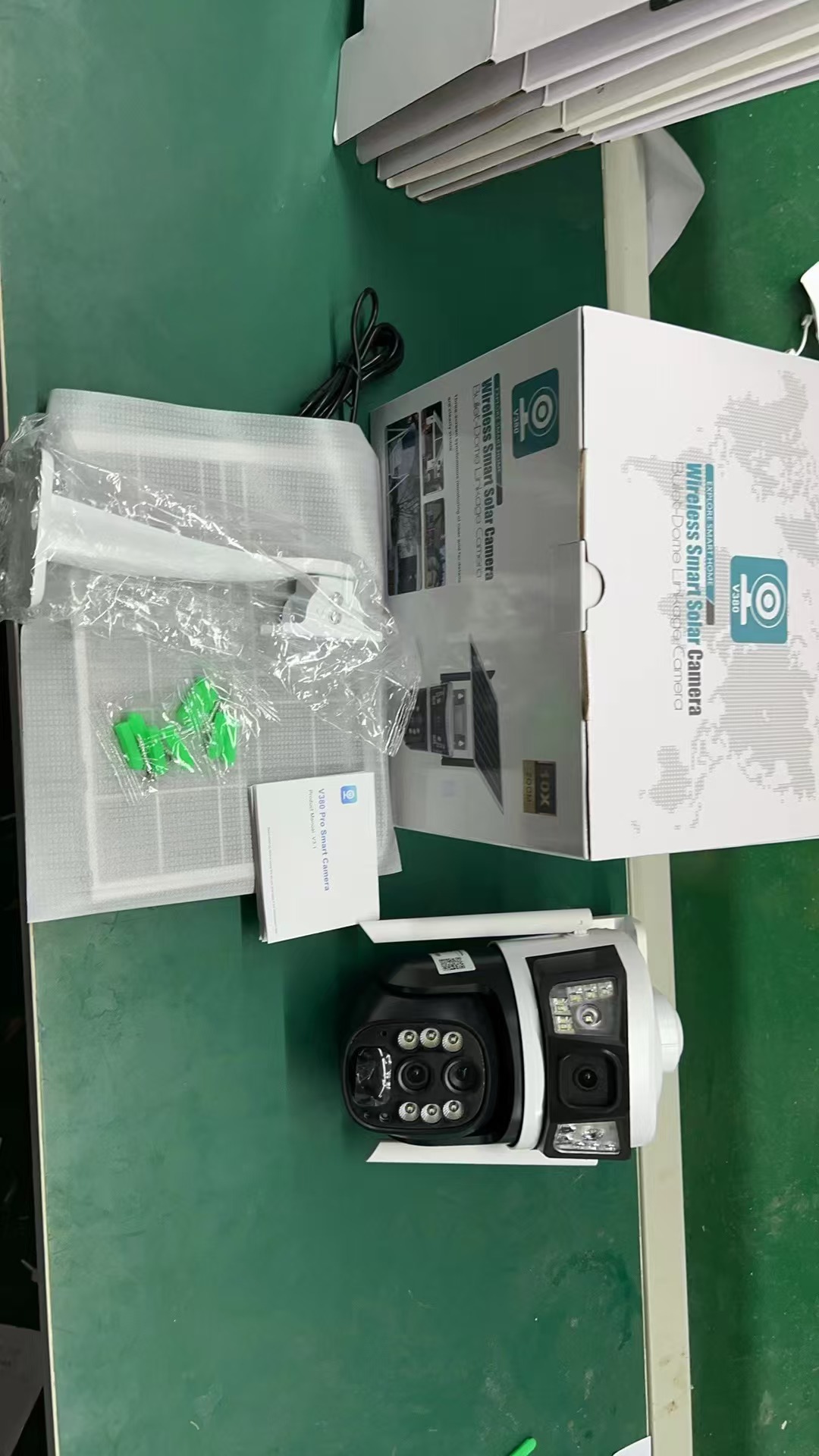 太阳能4G全景V380监控器无线手机远程室外双镜头枪球联动双