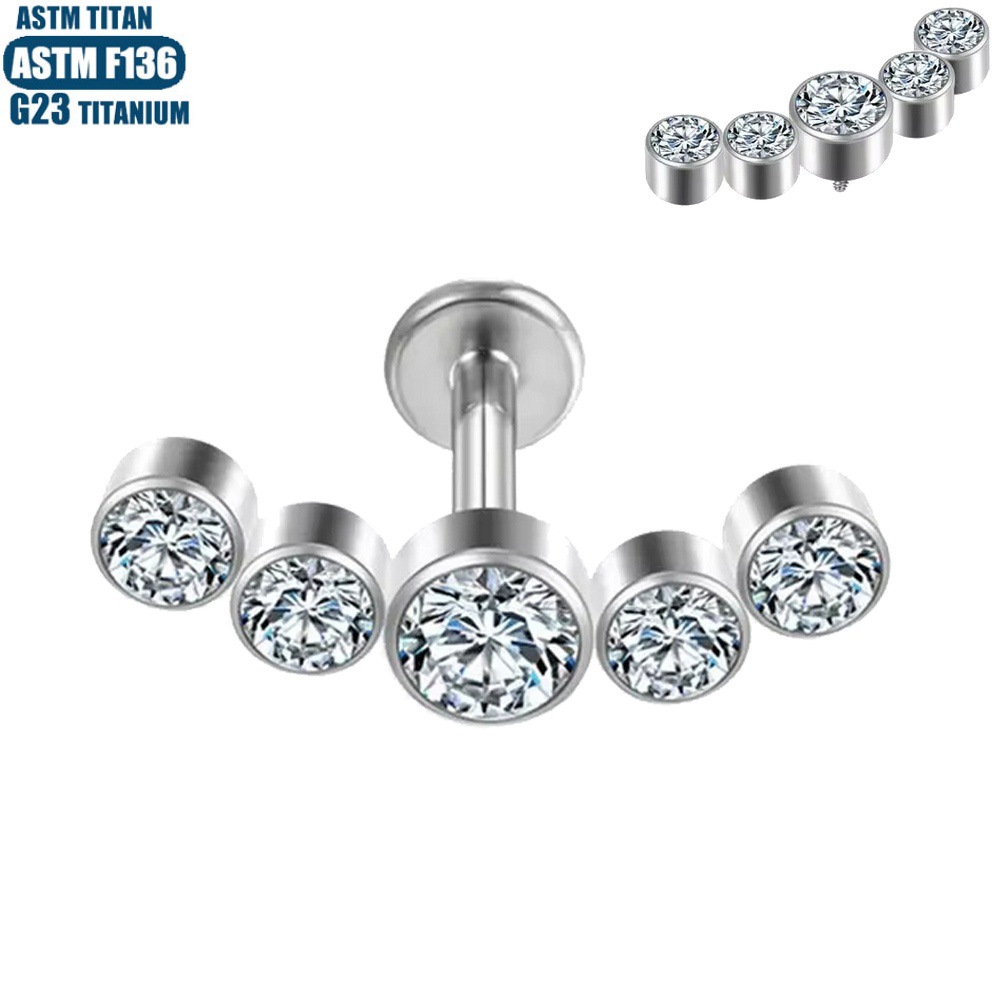 Labret stud lip piercing jewelry styling detail
