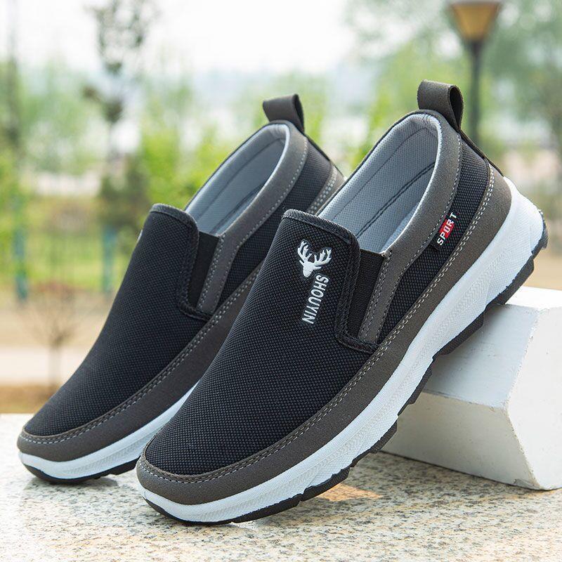Old Beijing Cloth Shoes Men's Spring Style Middle-Aged and Elderly Walking Non-Slip Soft Sole Waterproof Cloth Shoes