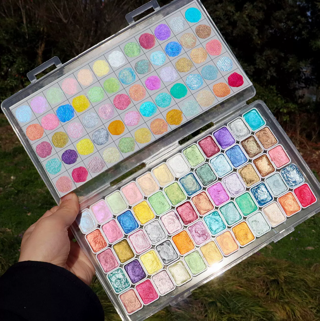 诗色珠光水彩1ml盒装60色颜料日系美甲彩妆装饰缠花晕染画画涂鸦