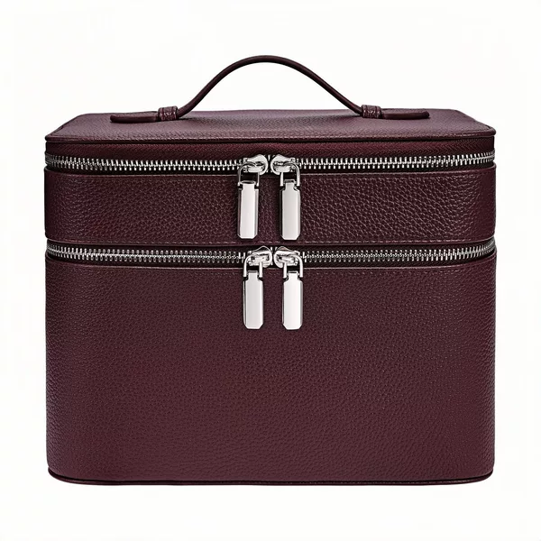 Factory Ready Stock Cross-Border New Double-Layer Light Luxury Cosmetic Bag Large Capacity Makeup Case Pu Leather Convenient Toiletry Storage Bag