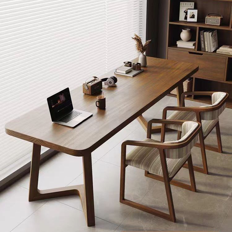 All Solid Wood Double Long Desk Home Living Room Office Computer Desk Modern Simple Children's Wall Long Calligraphy Desk