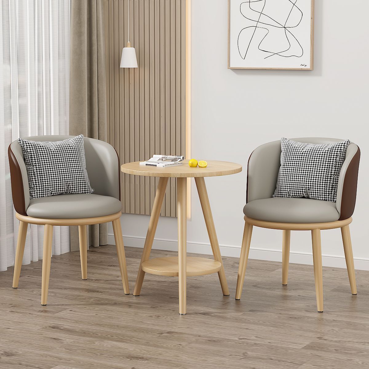 Mesa y silla de ocio balcón sala de estar de lujo ligera mesa y silla combinación de hotel de alojamiento residencial negociación en línea mesa y silla set de tres piezas
