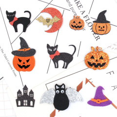ハロウィーンカボチャお化け屋敷コウモリ黒猫装飾子供ヘアピン材料携帯ケースdiy祭りケーキカード