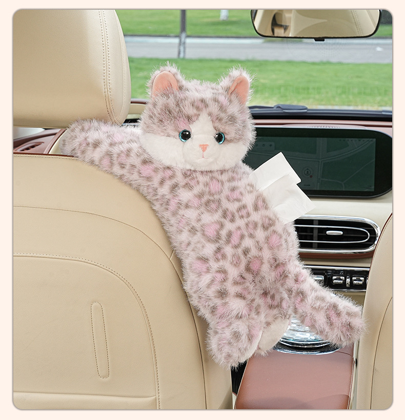 Cartoon Car Tissue Box, Cute Cat Car Tissue Hanging Bag, Creative Doll Car Hanging Tissue Box
