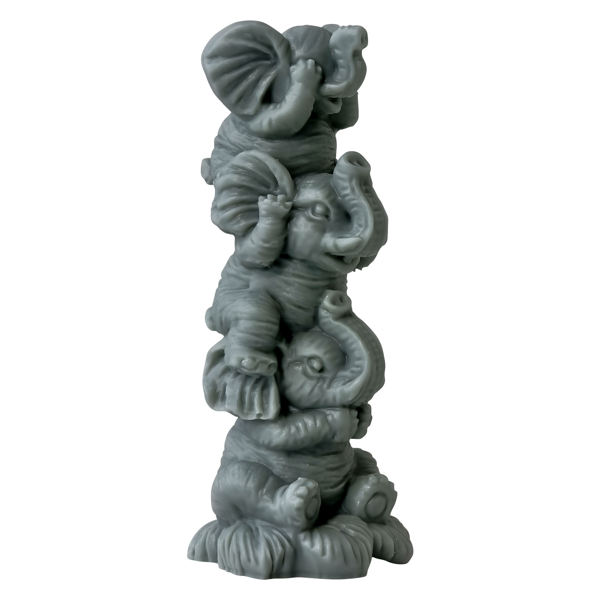 Jiahuimei Jenga Molde de vela de aromaterapia de elefante Diy animal tridimensional tapándose la boca tapando los oídos tapando los ojos abrasivos de elefante bebé