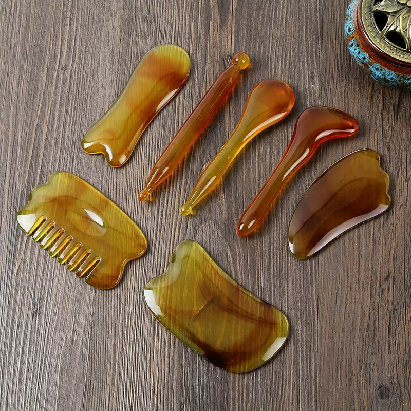 刮痧专用肩颈面部树脂套装按摩器全身穴位棒家用养生经络刷拨筋棒