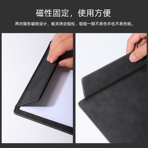A4 leather signature folder hotel meeting folder writing pad manager signature pad folder file splint coaster