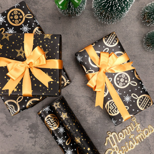 Amazon New Sweep Gold Foam High-end Christmas Gift Wrapping Paper Wholesale
