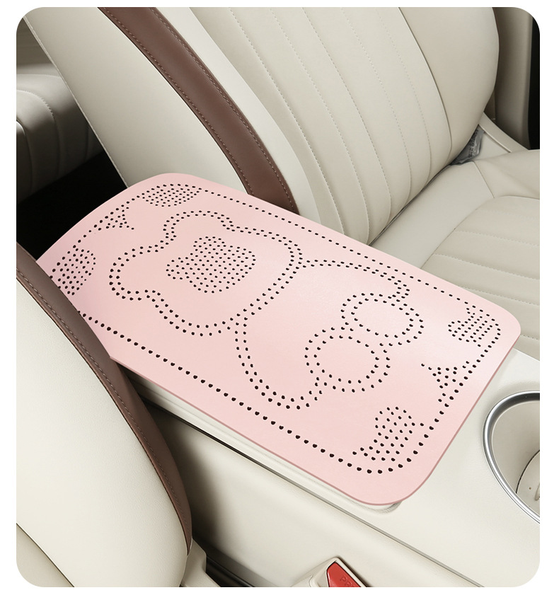 Car armrest box protective pad, skin-friendly jelly material, cute and breathable, heightening armrest pad, available in multiple colors, car armrest box pad