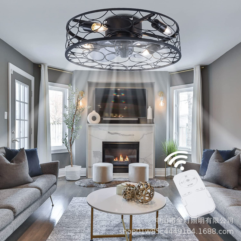 Amazon 2022 New Bedroom Ceiling Lamp Restaurant Light Luxury Dining Room Lamp Integrated Internet Celebrity Chandelier Ceiling Fan