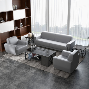 Office Sofa Modern Simple Reception Area Business Reception Coffee Table Combination Set Rest Area Negotiation Three-Person