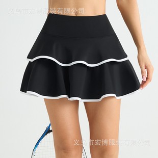 Cross-border Cake Yoga Skirt with Pocket for Women Summer Fitness High Waist Sports Skirt Anti-light Training Tennis Skirt