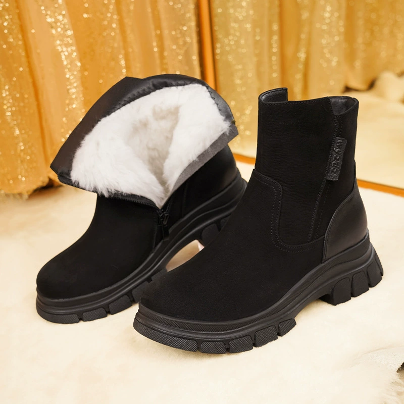 Тёплая нескользящая комфортная обувь на платформе, low boots