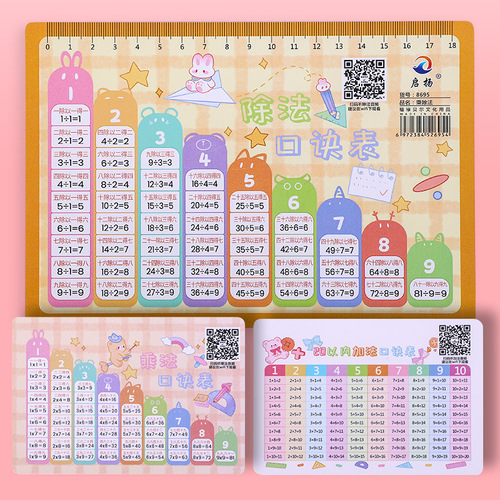 Elementary school multiplication table, bank card material English alphabet portable card mental arithmetic card teaching aid memory card