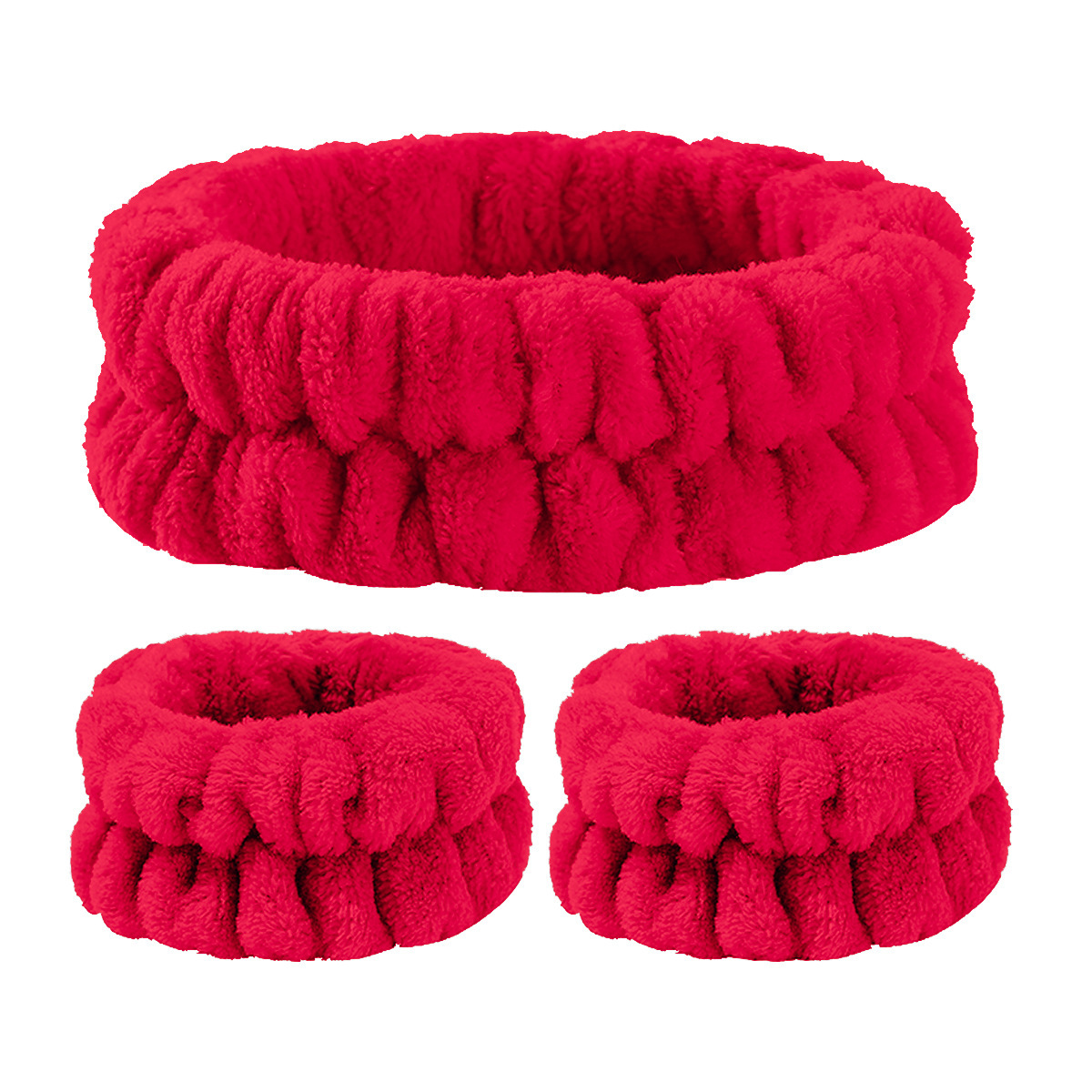 Arco banda de pelo al por mayor de las niñas de color sólido todo partido de maquillaje absorbente de sudor-limpieza lavado de cara correa de muñeca de franela banda de pelo