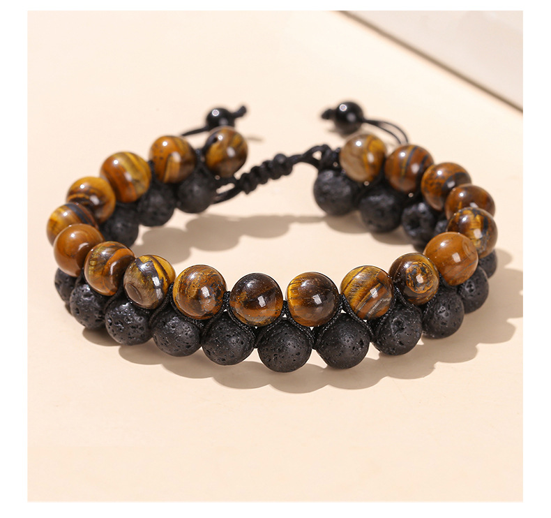 Holiday, Daily Occasion Casual Simple Style Geometric Volcanic Rock Tiger Eye Braid Bracelets