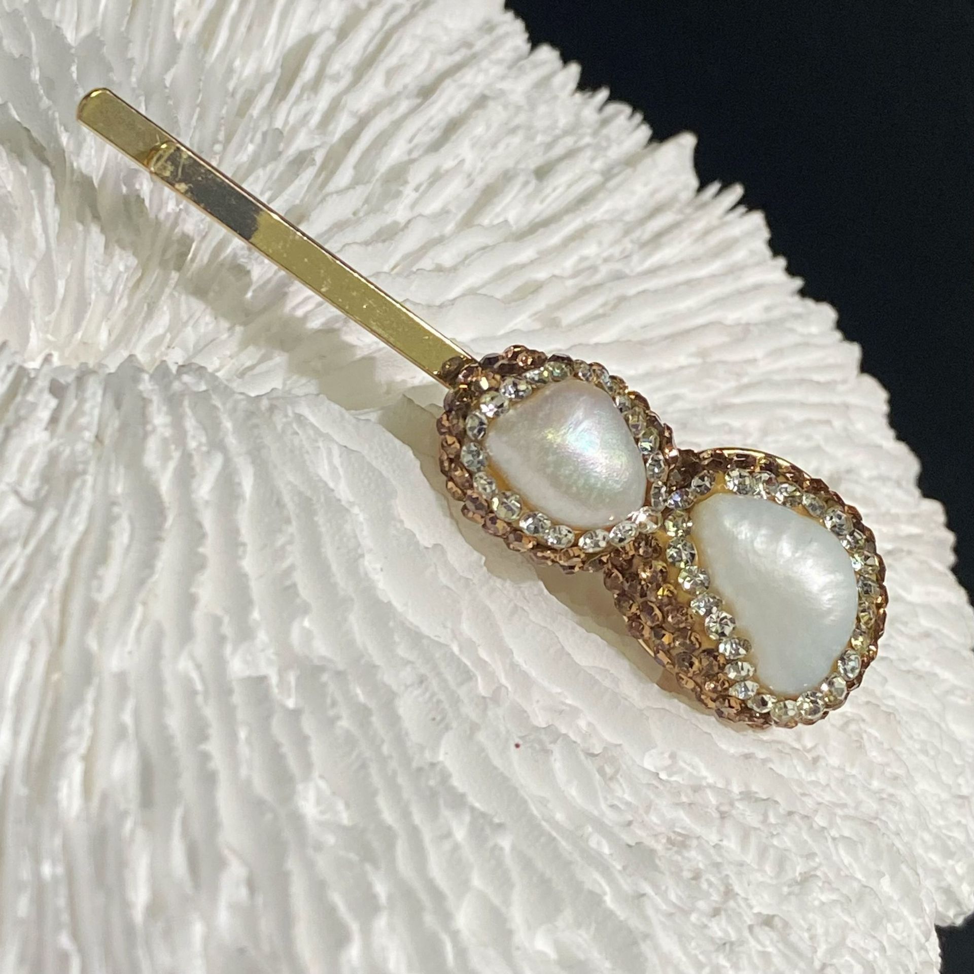 Copper-Plated 18K Real Gold Jack Masonry Inlaid Natural Freshwater Pearl Exquisite Fashion Women's Hairpin Manufacturer Direct