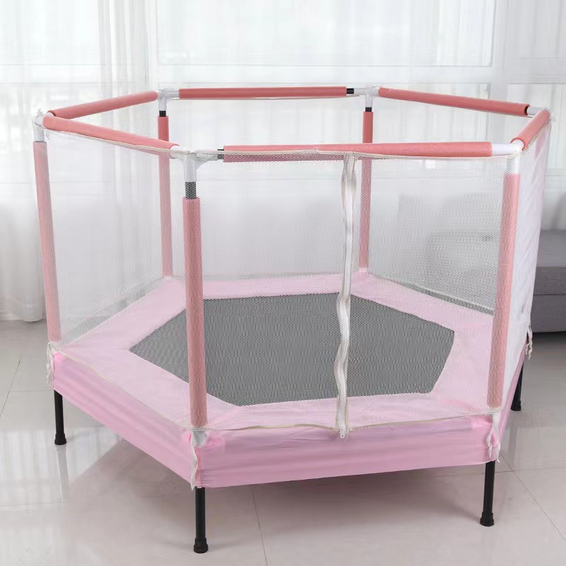 Cama de salto para niños cama de salto doméstica pequeña cama de salto para bebés con barandilla de seguridad cama elástica con tiro