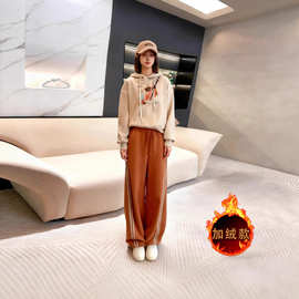 欧货爆款运动套装女2025新款秋冬时尚洋气卡通连帽卫衣两件套