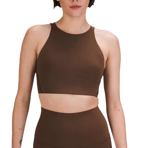 LULU Women's Summer Yoga Fitness Top with Bra Pads, High-Elastic Comfort Sports Dance Training Backless Tank Top