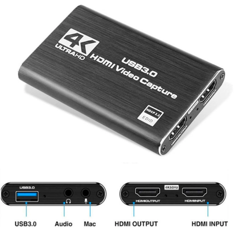 USB 3.0 карта захвата HDMI 4K для видеозахвата, карта для записи и трансляций, игровая карта захвата 1080P