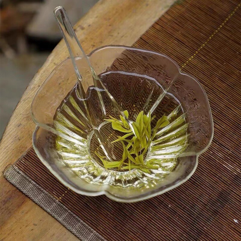 Japanese-style glass bowl bubble green tea bubble bowl tea spoon imitation song petal dry bubble bowl matcha bowl tea cup tea art kung fu tea set Japanese-style glass bowl bubble green tea bubble bowl tea spoon imitation song petal dry bubble bowl matcha bowl tea cup tea art kung fu tea set