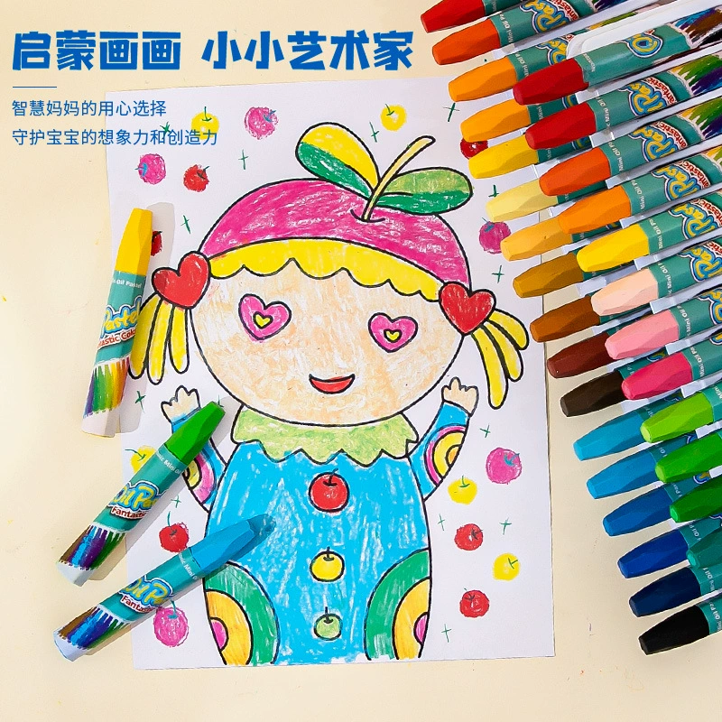 Oil pastel para детский сад, детские мелки, шелковистая экологическая кисть, 12 цветов, прямые поставки завода