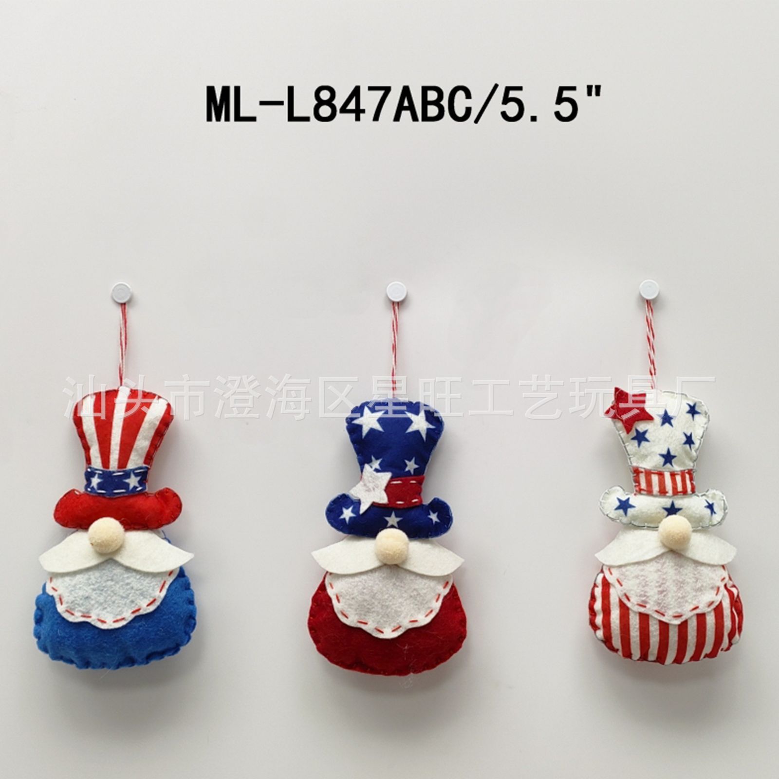 Día de la independencia personalizado transfronterizo muñeca sin cara muñeca adornos colgante día de la independencia pájaros adornos colgante personalizado