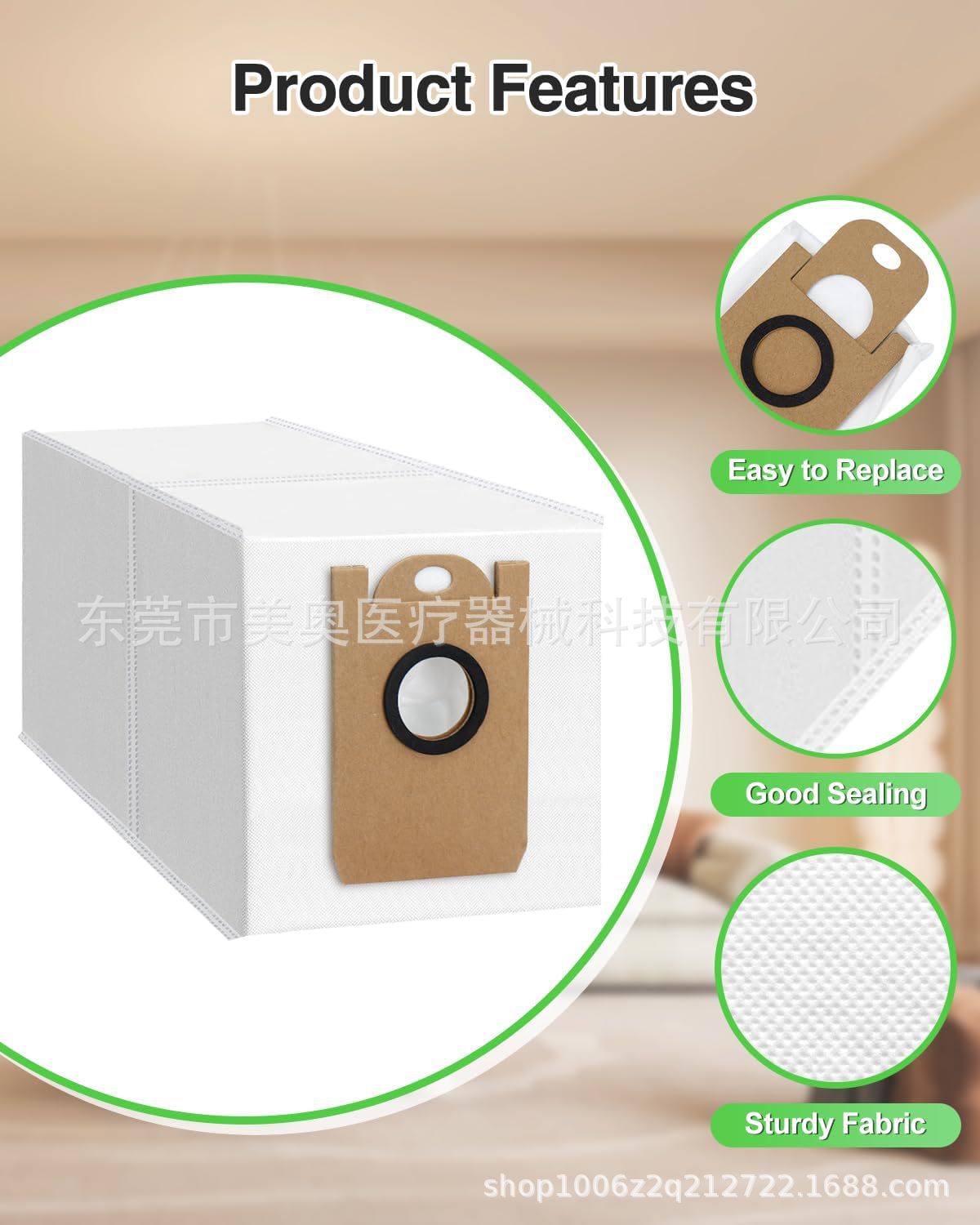 Dust bag accessory for Tikom L8000 Plus robot vacuum cleaner, suitable for Medion X20SW/MD11415