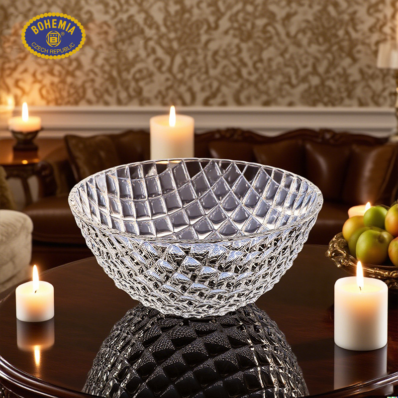 Cesta de frutas de cristal checo sala de estar mesa de té casera canasta de frutas creativa lujosa simple frutas bocadillos plato decoración de maceta image 3