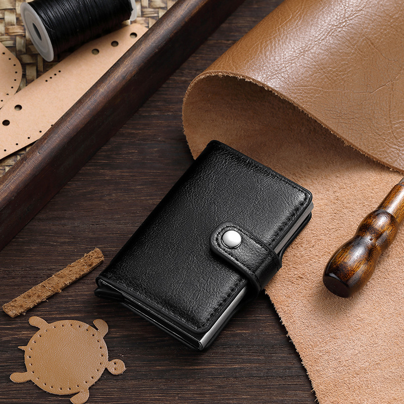 Nuevo tipo de metal automático pop-up bolsa de tarjetas para hombres y mujeres, cartucho anti-magnetizado, caja de tarjetas exquisita y simple, ultra-delgada