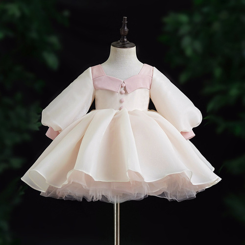 Birthday Princess Dress 2024 New Style Party Puff Skirt for Girls Children's Formal Dress Flower Girl Dress Birthday Suit Spring Season