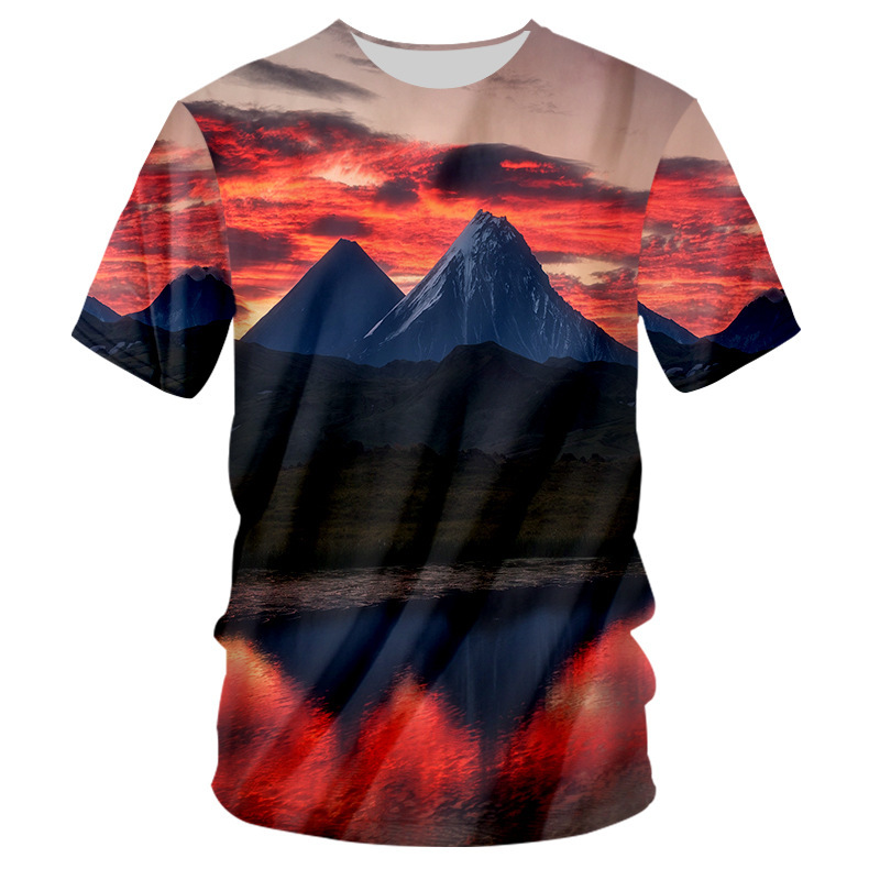 Nuevo Viking Viking transfronterizo Europa y América Impresión digital 3D de manga corta casual para hombres y mujeres Camiseta de fábrica entrega de una pieza