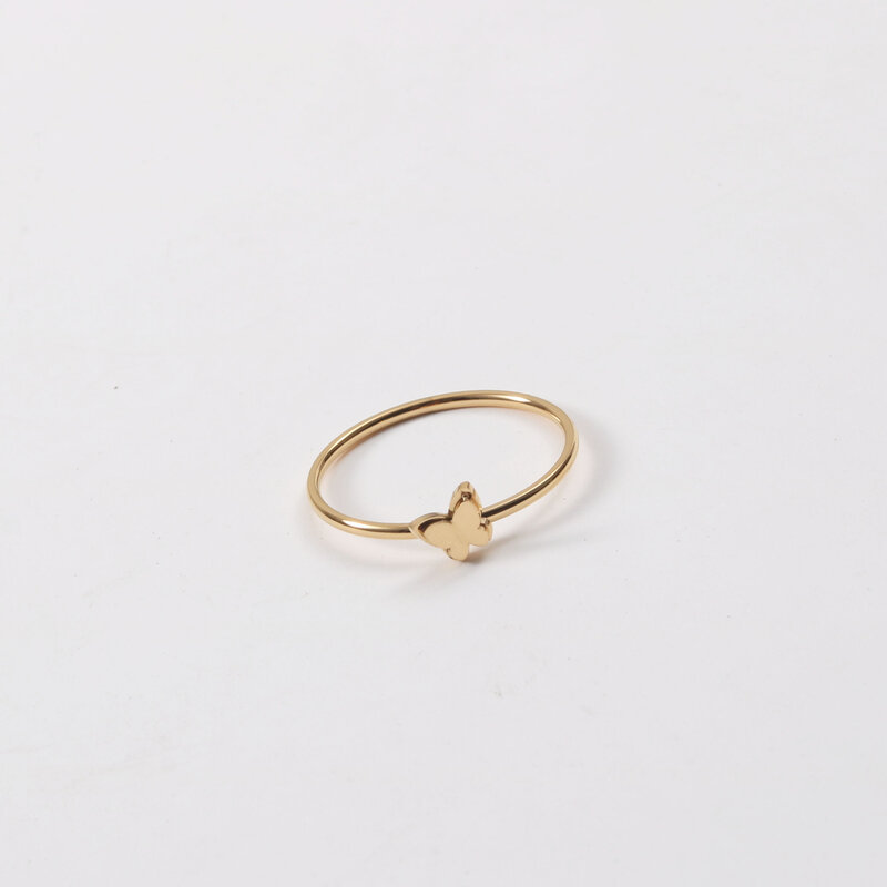 Simple Style Butterfly Titanium Steel Plating Rings