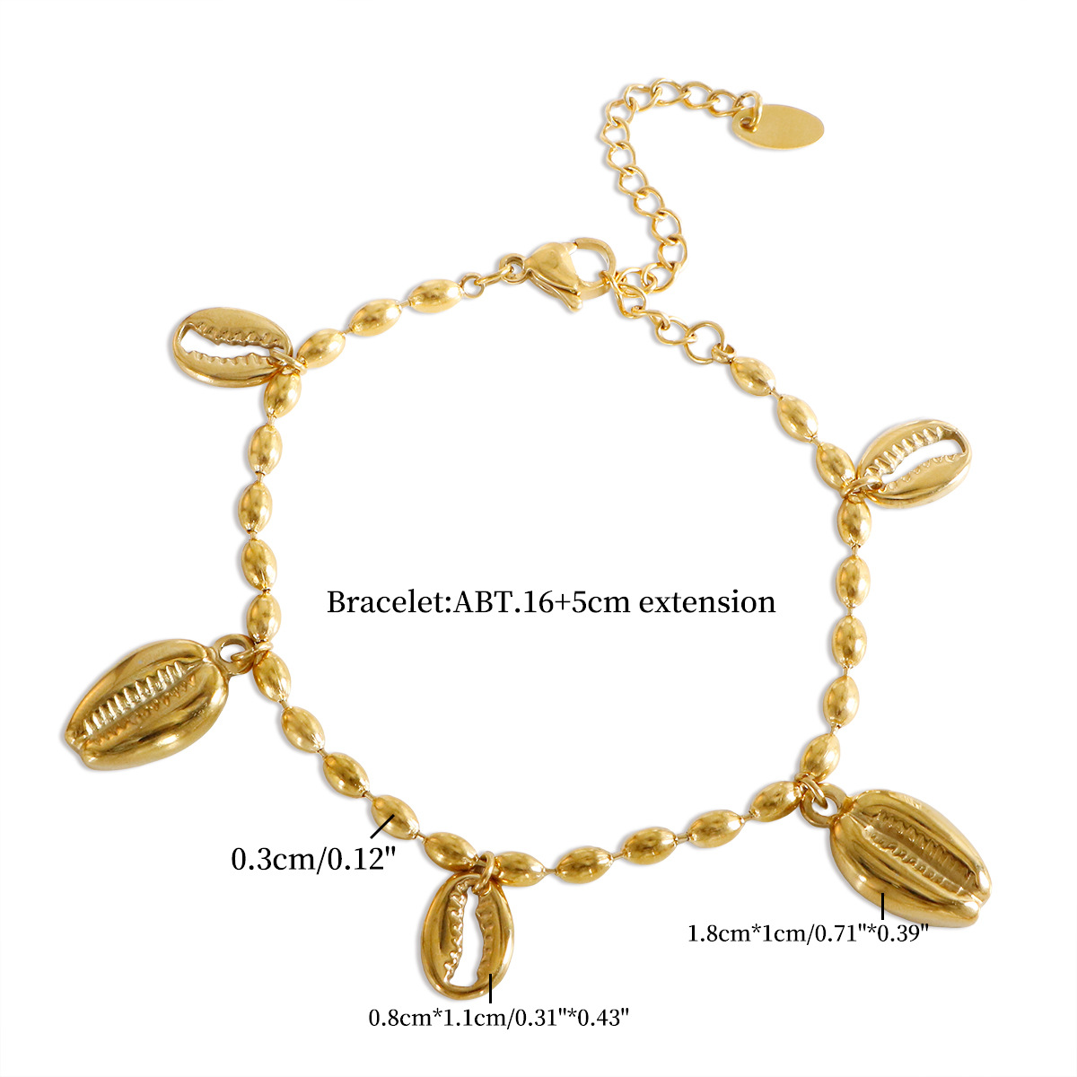 20g Weight Wholesale Jewelry Casual Marine Style Conch 304 Stainless Steel Plating Bracelets Earrings Necklace