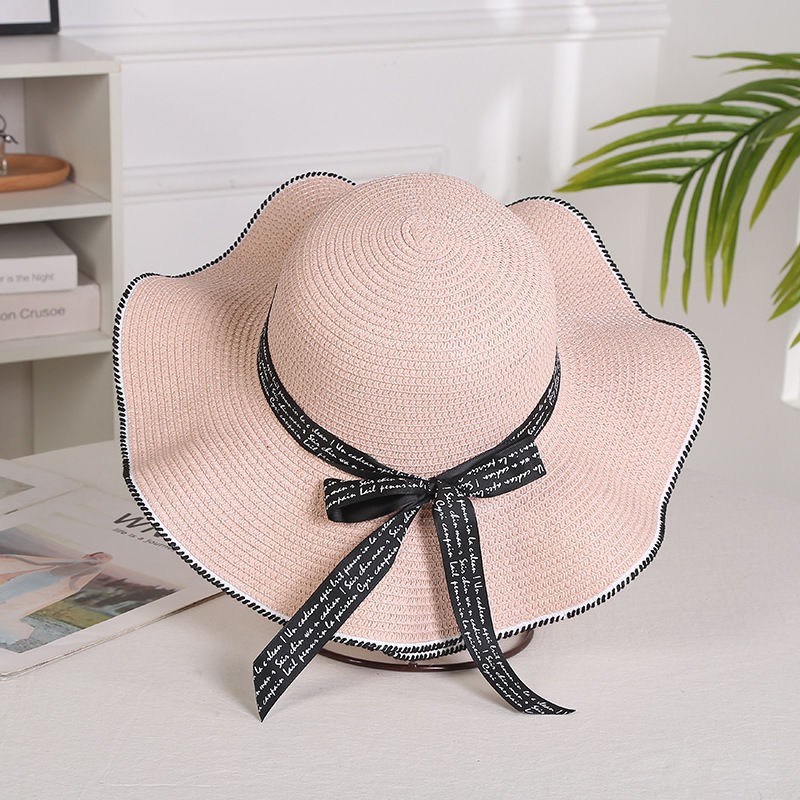 Women's Simple Style Color Block Flat Eaves Straw Hat display picture 2