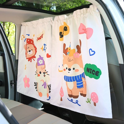 Car curtains Curtains, Car Sunshade Curtains, Baby - forest-animals-partition-curtain