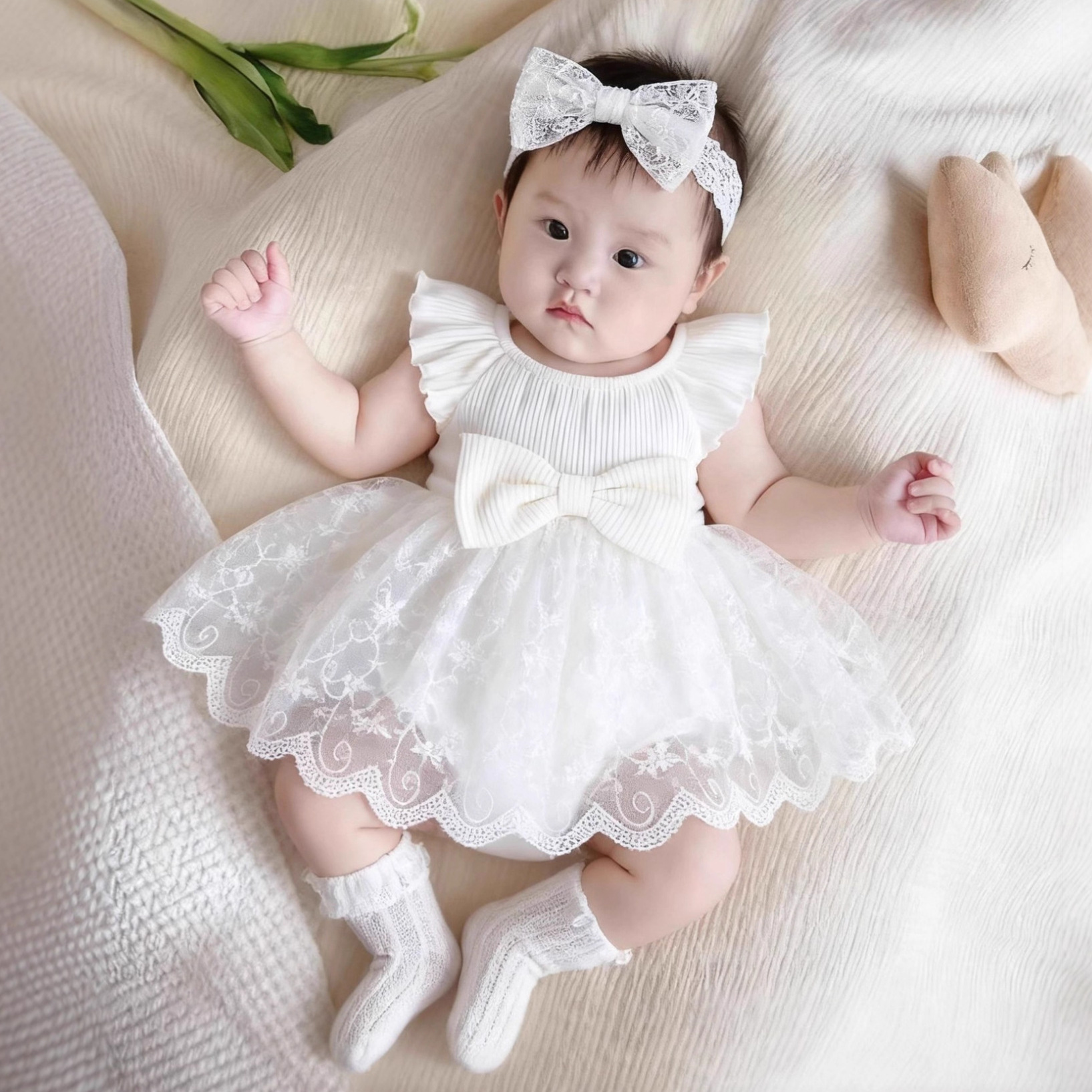 Baby Girl Clothes Baby Princess 100-Day Banquet Skirt Small Month Old Summer Girl Dress One-Year-Old Baby Girl Dress
