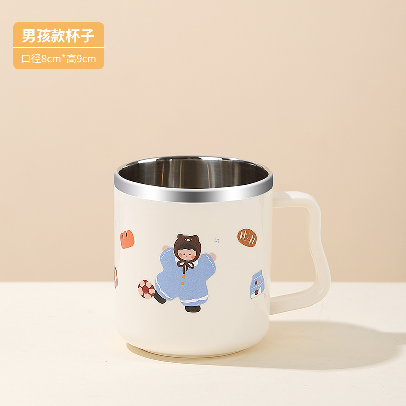 食品级304不锈钢杯儿童杯家用漱口杯加厚隔热耐摔刷牙杯杯口光滑|undefined