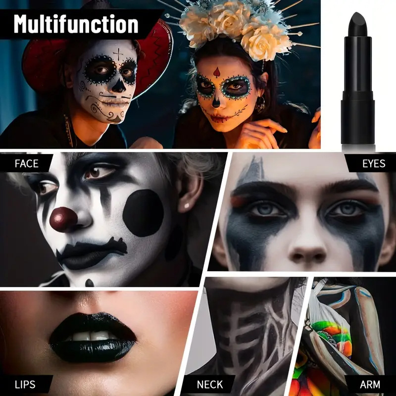 USHAS comercio exterior transfronterizo Halloween spot boca lápiz labial negro impermeable y duradero lápiz labial mate maquillaje brillo de labios