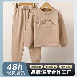 跨境爆款temuAmazon卫衣九分裤休闲运动字母印花女童春秋季两件套
