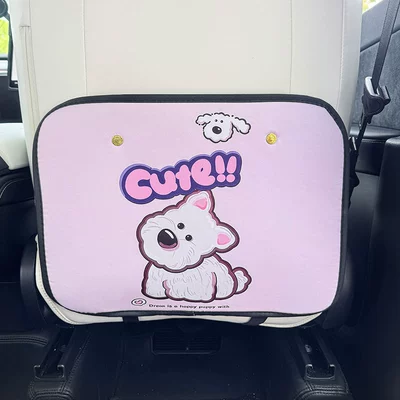 West Highland Anti-Kick Pad, Universal Rear Seat Back Anti-Dirty Protective Pad, Car Rear Seat Protective Pad, Anti-Wear Pad (Chair back anti-kick pad) - pink-west-highland-short-anti-kick-pad-1-piece