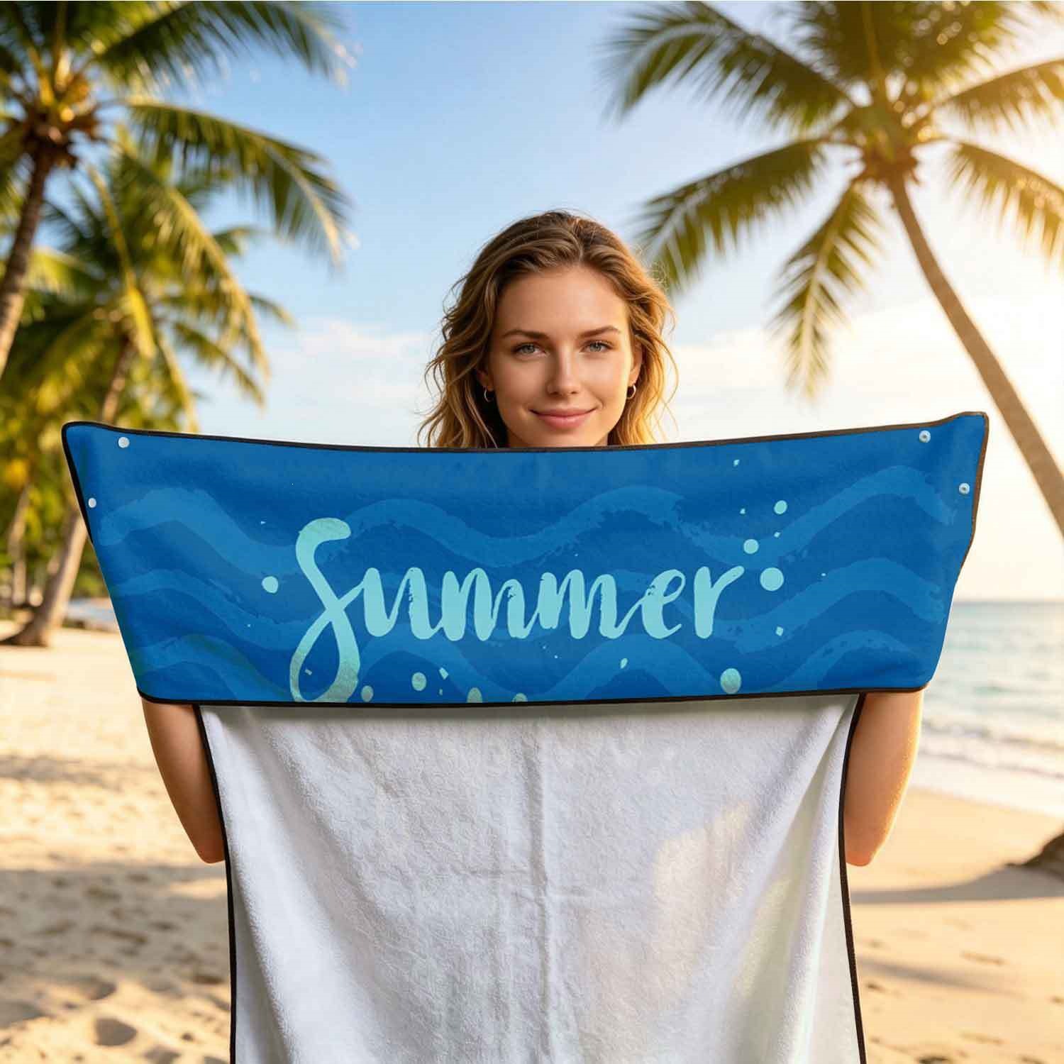 Summer bath towel and car seat cover 2-in-1, ultra-fine fiber outdoor beach and car dual-use universal seat cushion