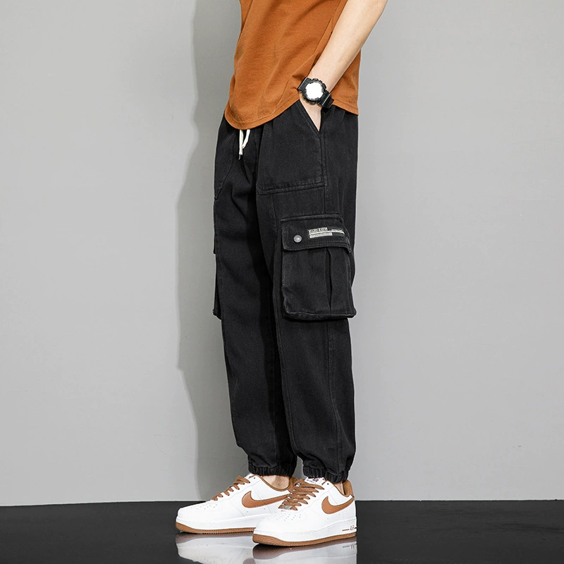 2023 мужской осенний модный бренд больших размеров, свободные Универсальные мужские повседневные комбинезоны больших размеров с широкими штанинами